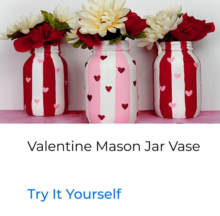 Valentine Mason Jar Vase